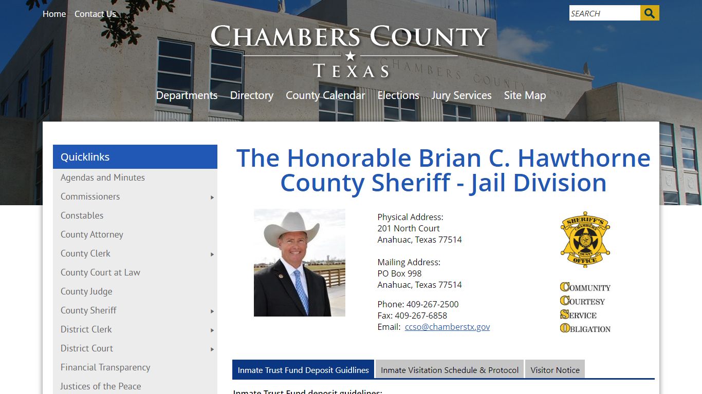 County Sheriff - Jail Division - Chambers County, Texas